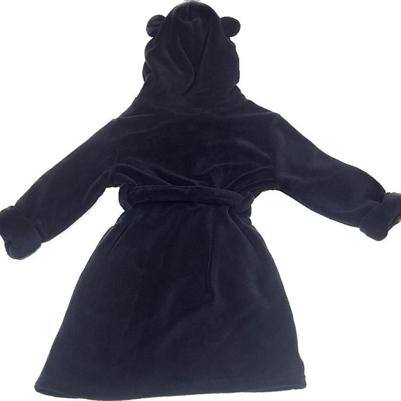 Baby Gap | Super Soft Plush Fleece | Navy Blue Robe | Hood Teddy Bear Ears 3T - Picture 3 of 5